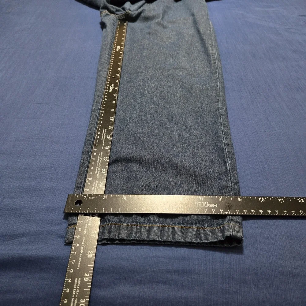 John Blair Jeans Mens 34x27 Blue Relaxed Wide Leg Elastic Waist Medium Wash